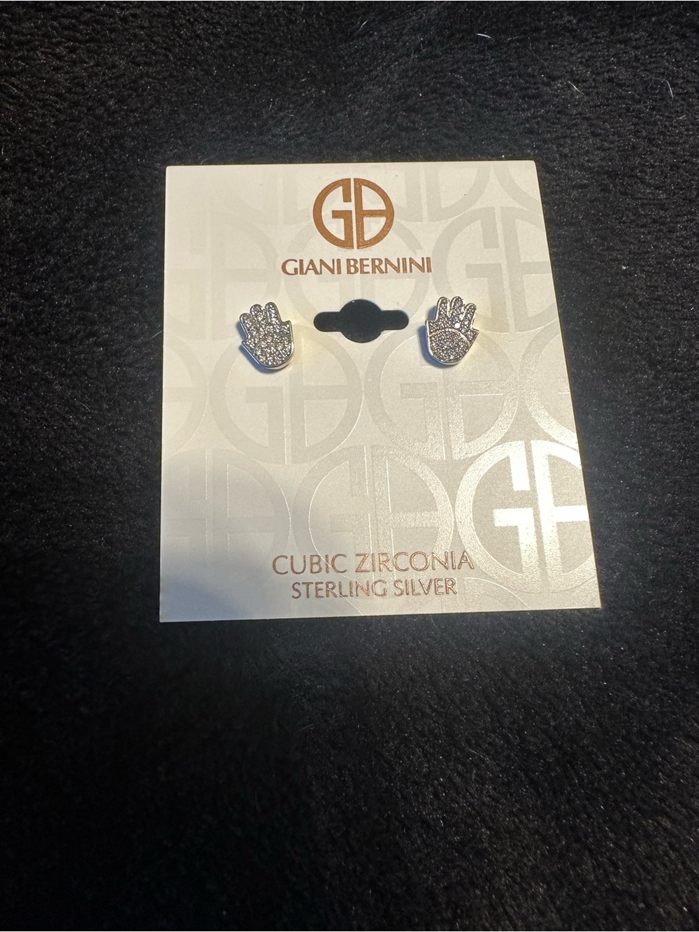 Giani Bernini Silver Cubic Zirconia Hand Stud Earrings